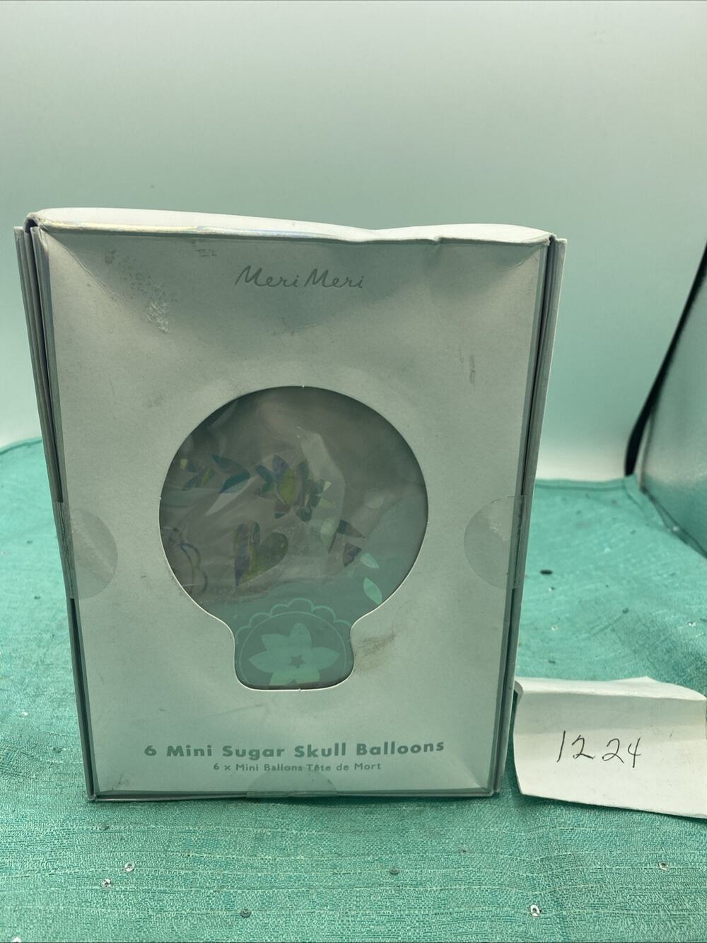 Meri Meri 6 Mini Sugar Skull Balloons, New In Box. 5”x6” Approx.